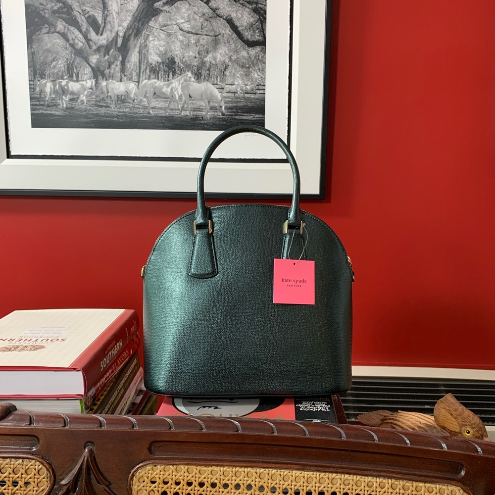 Kate Spade NWT Dark Green Satchel Bag - Picture 3 of 8